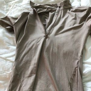 Beige Black Heart short sleeve riding shirt